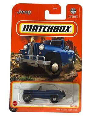 Matchbox 1948 Willys Jeepster Blue Long Card Diecast